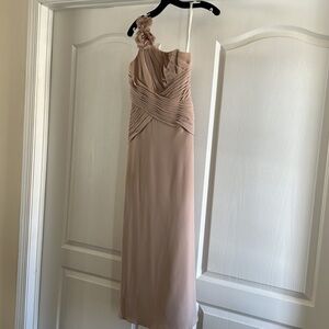 Floral Detailed One‎ Shoulder Chiffon Dress Size 0